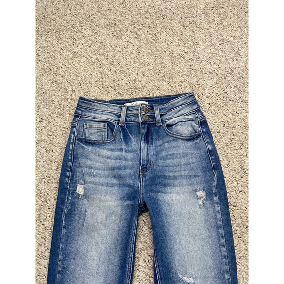 27 Kancan High Rise Distressed Paper Bag Waist Skinny - Picture 2 of 6